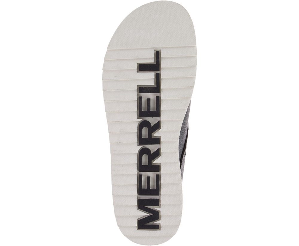 Merrell Slip Ons Black - Juno Clog Leather - Womens 94HETKSZU